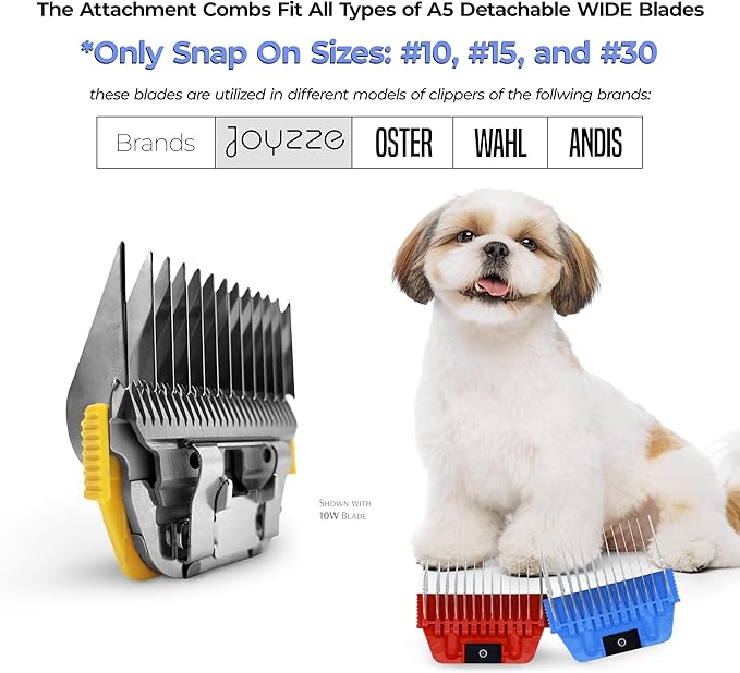 Dog Grooming Comb, A Series Wide 22mm 7/8" Metal, Professional for Smooth Coat, Durable and Precise, Trimming and Finishing, Compatible with A Series Clippers