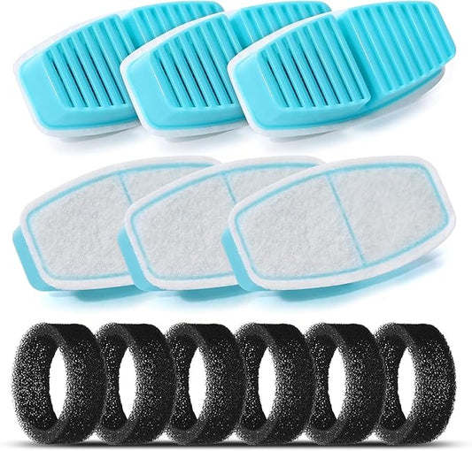Cat Water Fountain Filters : BEMOONY Pet Water Fountain Replacement Filter - 12 Packs of Cat Fountain Filters (6 Carbon Filters + 6 Sponges) - Multiple Filtration Please Replace it Every 2-3 Weeks