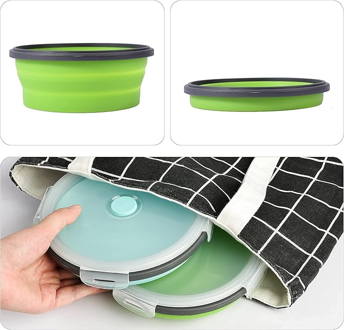 2 Pack Collapsible Dog Bowls, Silicone Travel Dog Bowls Portable Dog Food Bowls with Lids Pet Feeders Collapsible Water Cup Cat Bowl Dish for Camping Traveling Walking, 17 oz 500ml