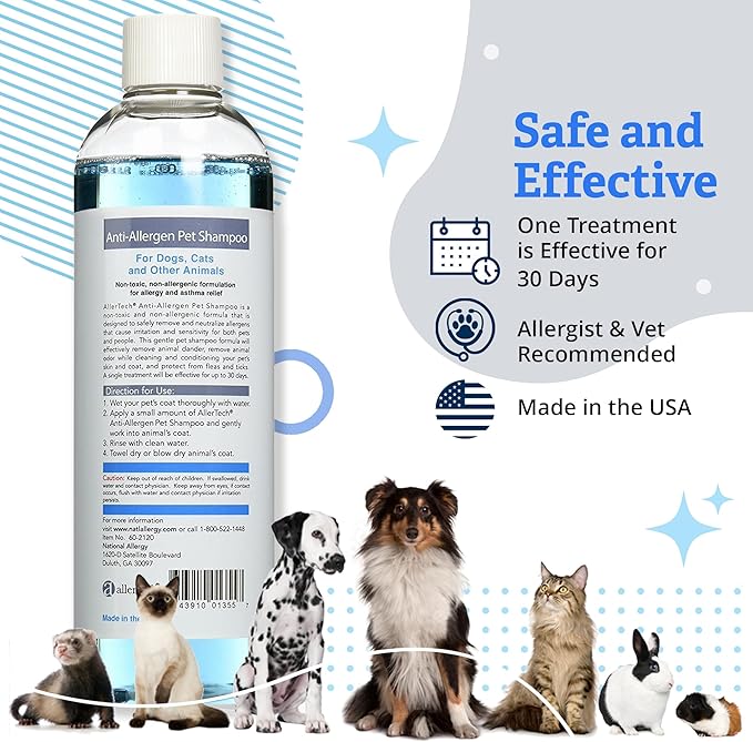 Allertech® Anti-Allergen Pet Shampoo 16-oz Bottle