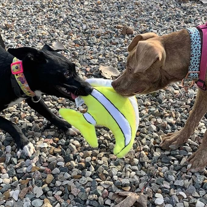 SmartPetLove Snuggle Puppy Tender-Tuffs - Angelfish Plush Toy for Big Dogs - Puncture Resistant Squeaker