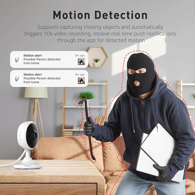 Small Security Cameras, Upgraded Indoor Camera for Pets, Dogs, Babies, Elders, Smart WiFi Home Monitor, App Control, Compatible with Alexa, White, 8PCS