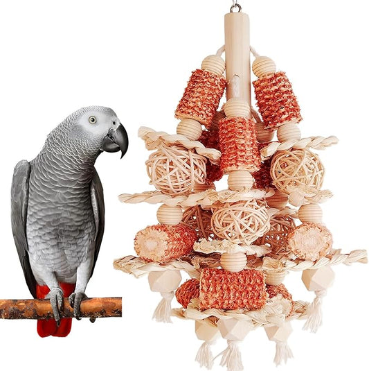 Bird Toys, Natural Corn Stick Parrot Toys Hanging in Bird Cages，for Small and Medium-Sized Macaws,African Grey,Cockatoos,Cockatiel,Sun Conure，Amazon Parrots