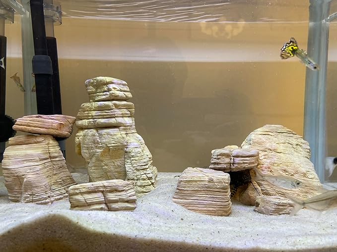 11lb Nature Small Thousand Layer Stone Aquarium Rocks, Aquarium Stones for Fish Tank aquascaping Rocks