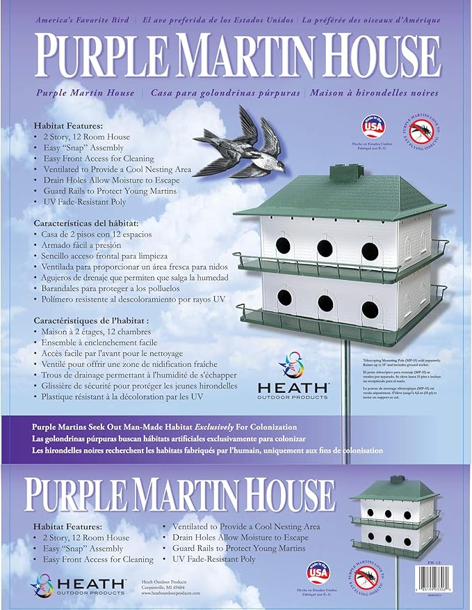 Heath Outdoor Products PH12 Plastic 12 Room Purple Martin House