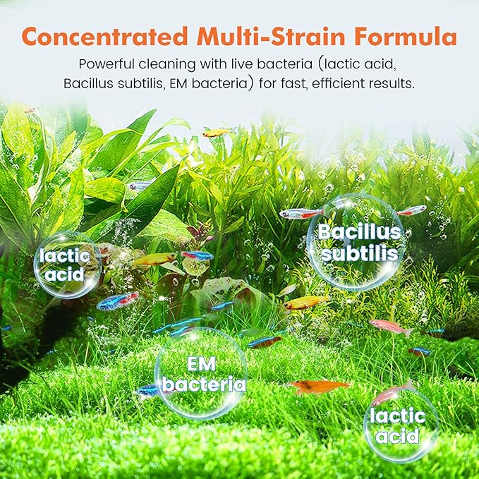 hygger Aquarium Water Bio-Clarifier, Reducing Fish Waste and Cleaning Organic Sludge, Natural Fish Tank Aquarium Leave-in Waste Management Solution for Freshwater and Saltwater Tanks, 1000 ML