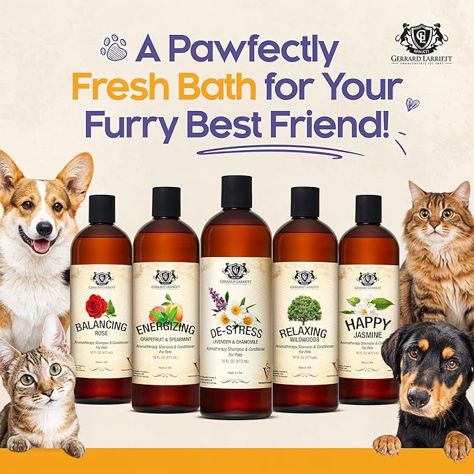 Dog Shampoo and Conditioner Energizing Grapefruit & Spearmint 16 Oz Dog Shampoo Itchy Skin Relief Aromatherapy Dog Shampoo for Smelly Dogs with Aloe Vera & Oatmeal Shampoo for Dogs by Gerrard Larriett