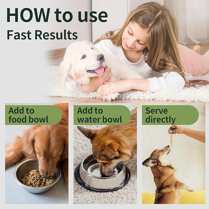 Hemp Oil for Dogs & Cats, Anxiety & Stress Relief Drops with Omega 3-6-9,Hemp Oil Helps with Pain, Stress, Sleep, Arthritis, Seizures Support, Calming Pet Supplement for Small & Large Pets