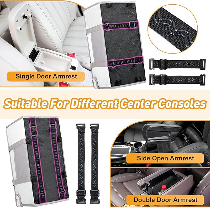 Portable Dog Car Seat for Small Dogs - Pet Booster Seat with Safety Leash, Adjustable Straps, Washable Cushion & Storage Pocket - Center Console Puppy Car Seat for Travel - Beige