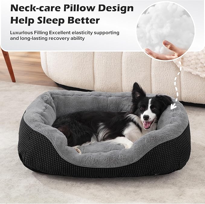 INVENHO Small Dog Bed Washable Orthopedic Calming Warming Durable Pet Bed with Anti-Slip Bottom