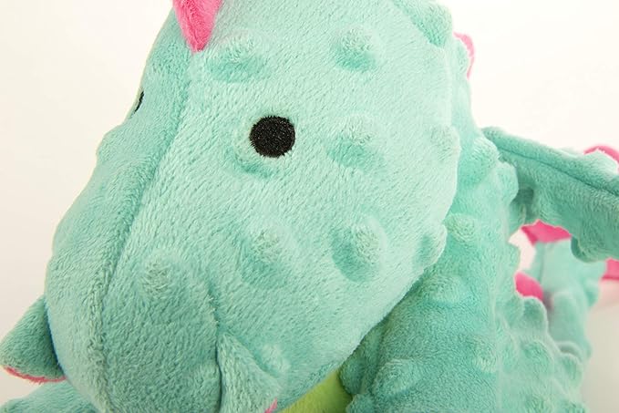 goDog Bubble Plush Dragons Squeaky Dog Toy, Chew Guard Technology - Seafoam, Large