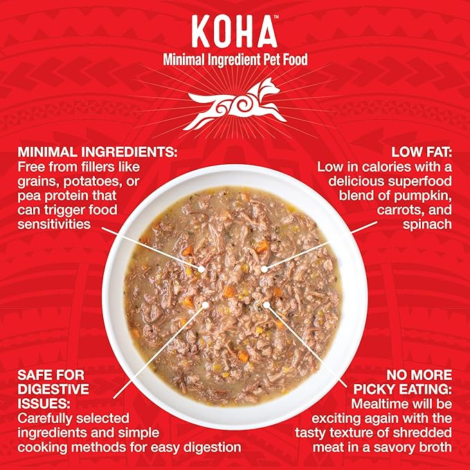 KOHA Pure Shreds Beef Entrée for Dogs, 12.5oz Cans (Pack of 12)