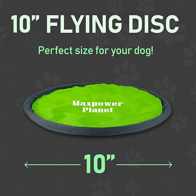 Maxpower Planet 10" Dog Flying Disc X2 Pack - Soft to Catch Dog Toy - Gliding Toy for Pets - Lightweight Flying Disc - Easy to Spot Flyer Discs Puppy Toys