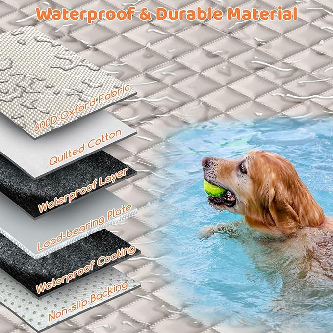 URPOWER Hard Bottom Dog Seat Cover with Mesh Window Waterproof Bench Dog Car Seat Cover for Back Seat Nonslip Pet Rear Seat Protector for Fur & Mud, Washable Dogs Hammock for Cars Trucks and SUV