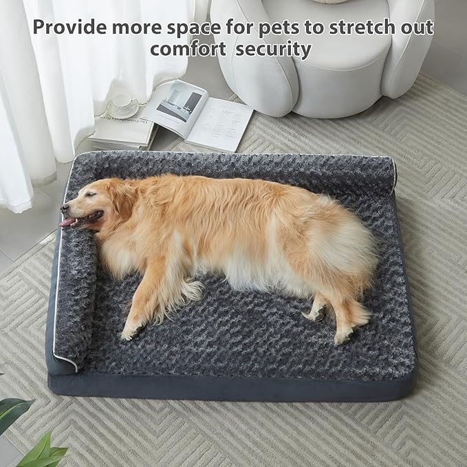 BFPETHOME Orthopedic Dog Beds for Large Dogs-Waterproof Sofa Dog Bed with Removable Washable Cover, Large Dog Bed with Waterproof Lining and Nonskid Bottom,Pet Bed for Large Dogs