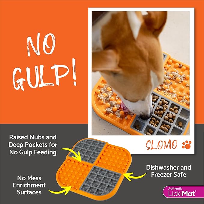 LickiMat Slomo, Dog Slow Feeders Lick Mat, Boredom Anxiety Reducer; Perfect for Food, Treats, Yogurt, or Peanut Butter. Fun Alternative to a Slow Feed Dog Bowl, Green