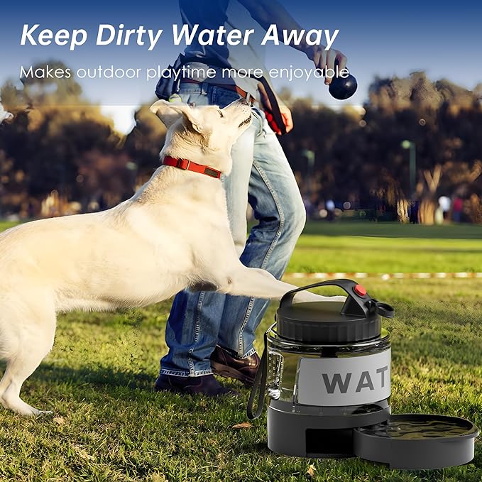 Portable Dog Water Bottle, 54oz Large Travel Water Bowl Dispenser for Dogs Camping Beach Walking Essentials, Big Portable Travel Water Bowl and Beach Accessories for Dogs，, Bpa Free, Safe and Durable