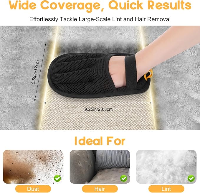 Magic Brush Pet Hair Remover, Upgrated Five-Finger Electrostatic Pet Hair Removal Gloves, Cat & Dog Hair Remover for Couch, Furniture,Clothing, Animal Fur Removal Tool, Cat Grooming Gloves-1PCS
