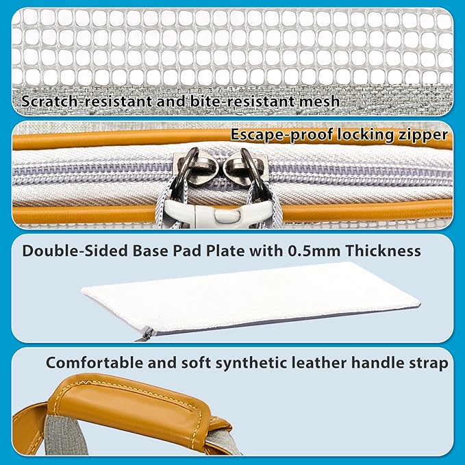 18x11x11 Inches Cat Carrier– Fits Pets Up to 17 lbs, Anti-Collapse Design, Multiple Storage Pockets, Cat Carrier Soft Ideal for Medium Cats, Puppy, Rabbits and Other Small Animals