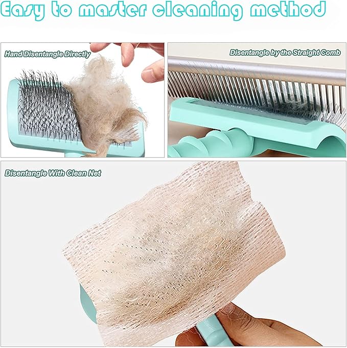 Large Slicker Brush for Dogs,Cats,Extra Long Pin Shedding Brush for Long Haired Dog,Cat, Pet Grooming for Thick Undercoat Curly Hair,25mm(1"),Green