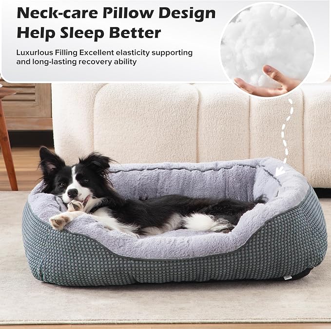 INVENHO Large Dog Beds Large Sized, Washable Orthopedic Warming Soft Sleeping Durable with Anti-Slip Bottom