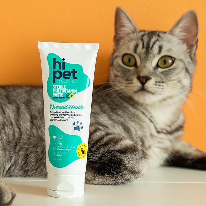 Hi Pet Multivitamin Cat Malt, Cat Treats Lickable, Supports Immune System, Metabolism, Dental Health, Weight Control, Iron for Cats, 2.65 Oz (Pack of 6)