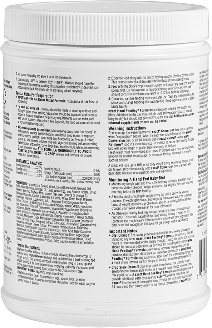 Kaytee Exact Handfeeding - Baby Bird 18 oz, Instant Formula