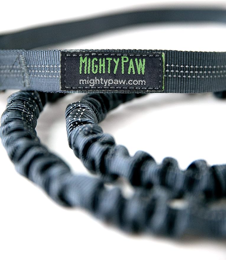 Mighty Paw Hands Free Dog Leash | Bungee Waist Leash for Dog Walking. Pet Running Hands Free Tether for Large, Medium & Small Breeds. Pet Waist Belt (36" - 48") Up to 150 lbs - Gray