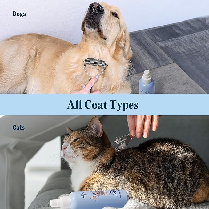 FlyDog Pet Detangler Spray for Dogs & Cats – Leave-in Hair Detangler Spray for Tangle-Free Grooming | Dog & Cat Coat Conditioner | Anti-Static, Deodorizing & Long-Lasting Freshness