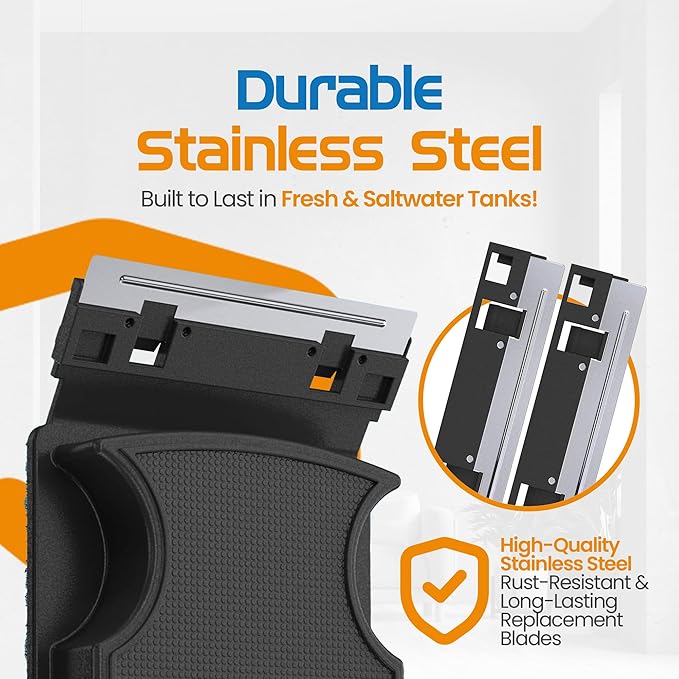 FL!PPER Flipper Standard Aquarium Algae Remover for Fish Tank Cleaner Replacement Blades, Pack of 2 - Glass Scraper Blades for Cleaning Kits - Water Cleaning Accessory