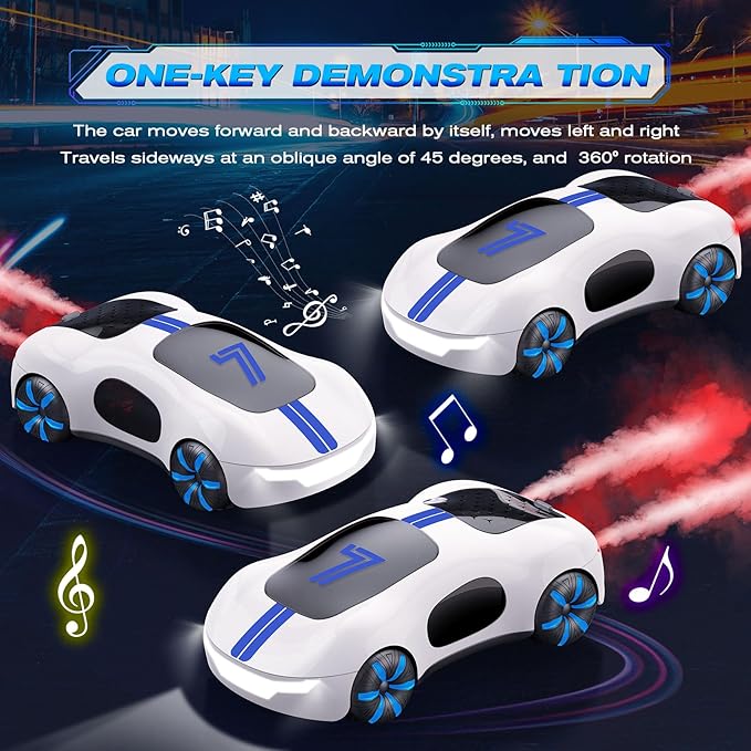 Gesture Sensing Remote Control Car, Drift RC Stunt Car with Light Spray & Sound, 2.4GHz Hobby RC Cars Toy for Kids, 360° Rotate, Birthday Gifts for Boys Girls 4-12