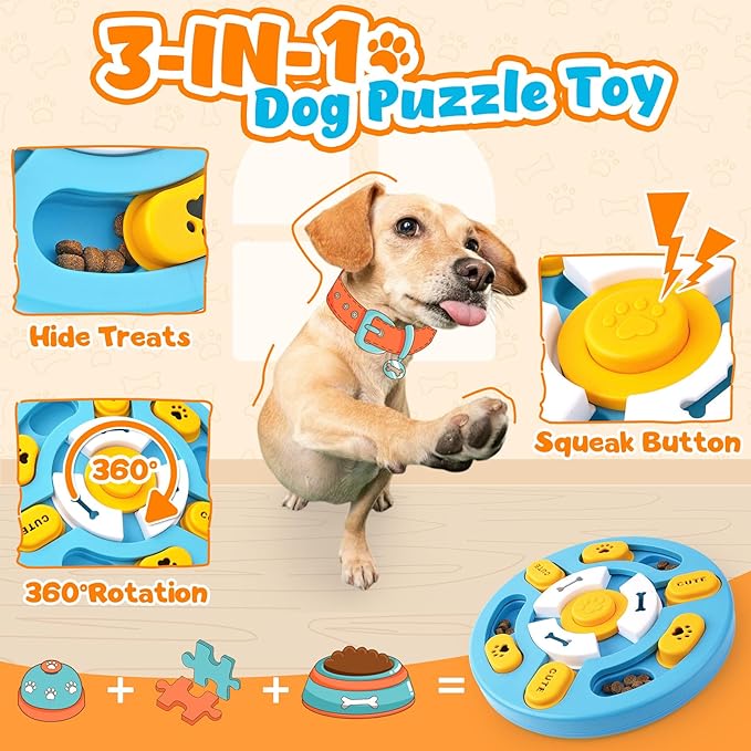 Advanced Dog Puzzle Toys for IQ Training & Mental Stimulation,Dog Lick Mat with Suction Cups for Anxiety Relief and Keeping Them Busy