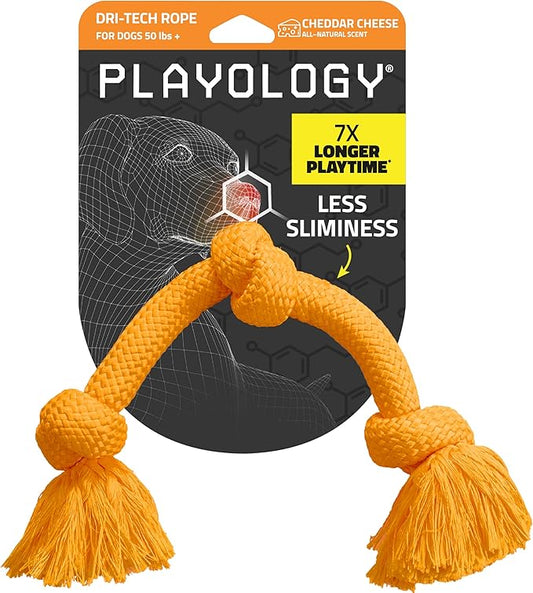 Playology Rope Toys for Dogs | Tug of War Dog Toy for Aggressive Chewers | Cheddar Cheese Scented Dog Toys | Jumbo Rope Toy for Interactive Play