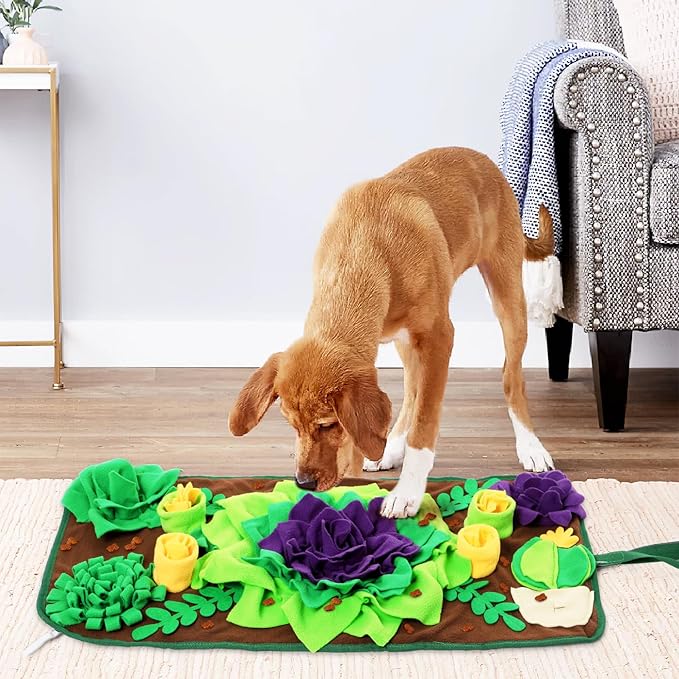 CiyvoLyeen Snuffle Mat for Small & Medium Dogs and Cats, 30.7''x 15.7'' Dog Feeder Puzzle Enrichment Game, Slow Eating Feeding Mat, Foraging Mat for Rabbit, Pig, Stress Relief Puppy Gift for Pet Lover