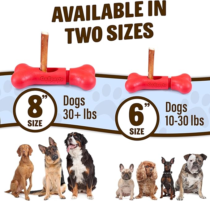 GoSports Chew Champ Bully Stick Holder for Dogs - Securely Holds Bully Sticks to Help Prevent Choking - 6 in or 8 in Size, 1 Count (Pack of 1)