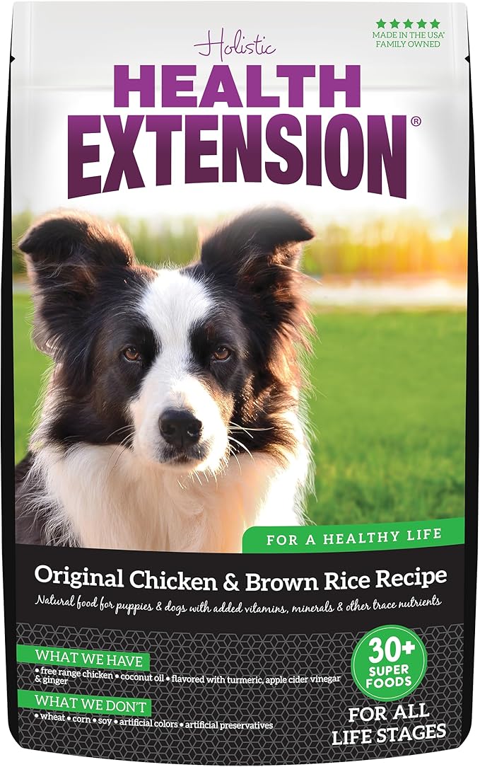 Health Extension Original Chicken & Brown Rice Dry Dog Food (30 lb / 13.61 kg) - Protein-Packed Formula with Probiotics, Omega 3 for Holistic Health in Dogs of All Life Stages