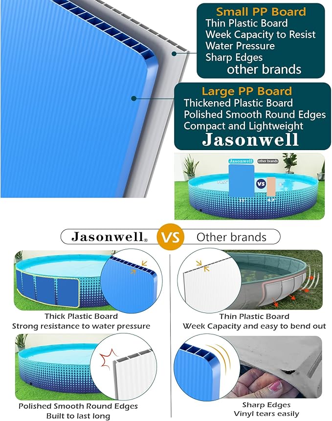 Jasonwell Foldable Dog Kiddie Pool - Hard Plastic Kids Paddling Pool Toddler Baby Swimming Pools for Backyard Collapsible Whelping Box Pet Doggie Cats Wading Pools Bathtub for Puppy Large Dogs 71In