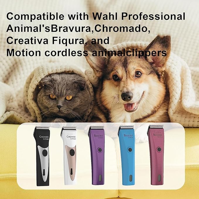 4F Detachable Pet Dog Grooming Clipper Ceramic Blade Compatible with Wahl Bravura .Chromado，Creativa，Figura Dog Clippers for Dogs Grooming，Size 4F Cut Length 3/8"(9mm), 2Pack