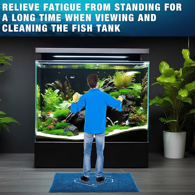 Large Aquarium Sponge Mats 20 x 36 Inch Fish Cleaning Mat Chenille Absorbent Sponge Pad for Aquariums Floor Decorative Gift Fish Hobbyists Maintenance Keep Clean
