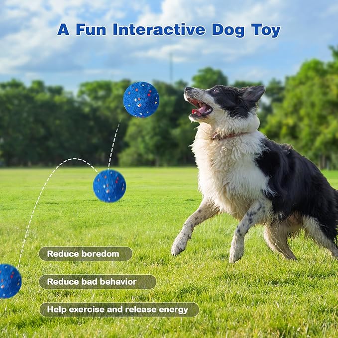Interactive Dog Ball, Smart Interactive Dog Toys for Medium and Large Dogs, Automatic Moving Pet Ball with E-TPU Material, Rechargeable Bouncing Rotating Vibrating Dog Toy to Keep Them Busy
