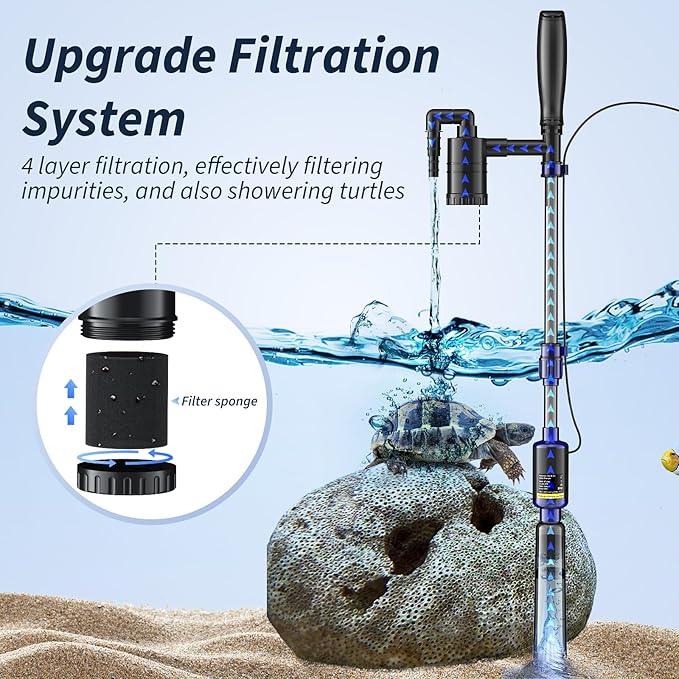 Fish Tank Cleaner, Aquarium Gravel Cleaner, 530GPH/32W Electric Fish Tank Cleaning Tools, Adjustable Water Flow Fish Tank Gravel Cleaner Vacuum, Aquarium Cleaner Kit for Water Circulation, Wash Sand