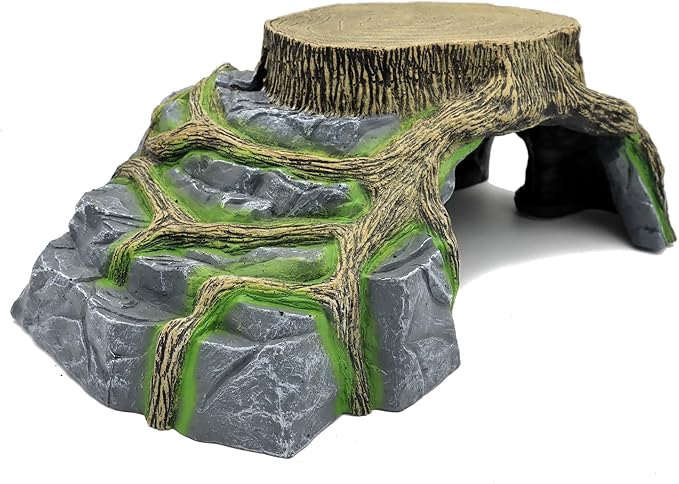 JIHAQUA Extra X Large Resin Reptile Tank Hideouts Cave Habitat Decor for Leopard Gecko Tank Accessories