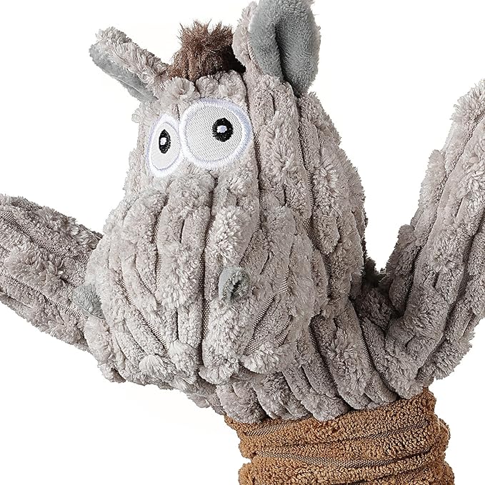 Squeaky Dog Toy, Durable Dog Toy Large Breed, Tug of War Dogs Interactive Toy, Stuffed Plush Puppy Toys with Crinkle Paper for Small, Middle, and Big Dogs(Tug of War Series, Donkey)