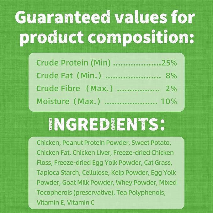 Just Try 16 OZ Cat Grass Jerky Treats for Indoor Cats Natural Chicken Healthy Cat Snacks Training Biscuits Hairball Control & Digestive Aid for Cats