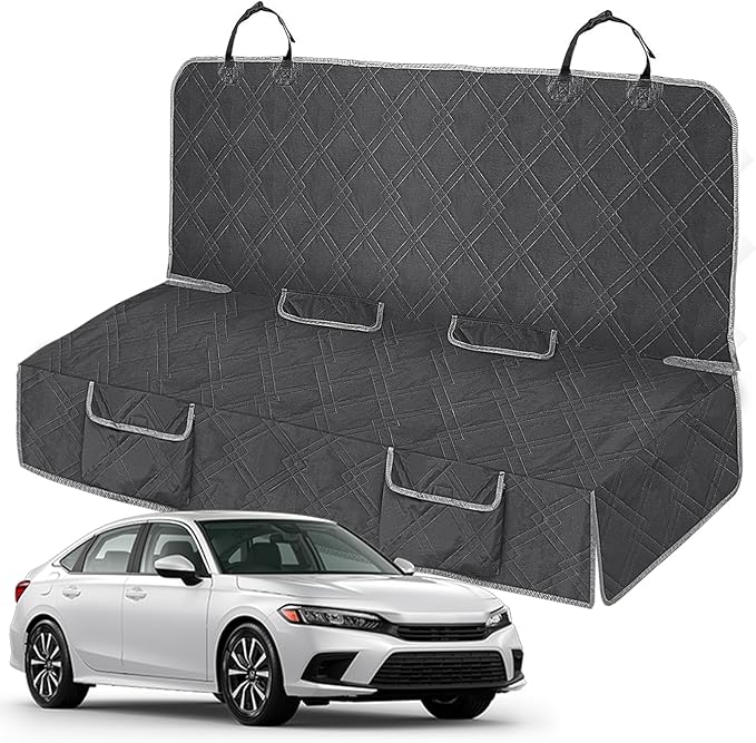 Dog Car Seat Cover Compatible with Honda Civic 2012-2025, Waterproof Pet Bench Seat Cover for Back Seat, 600D Heavy Duty Scratch Proof Nonslip Truck Seat Covers for Dogs