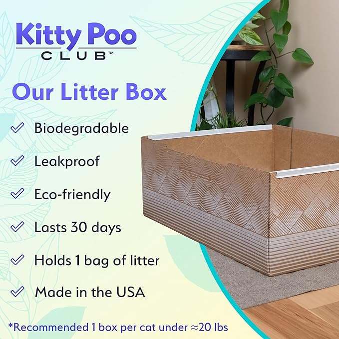 Leakproof Disposable 2-Pack Cat Litter Box with 2 Bags of 6 lbs Litters | Superior Odor Control & Recyclable Design | Perfect for Travel, Multi-Cat Homes & Daily Use — Kitty Poo Club