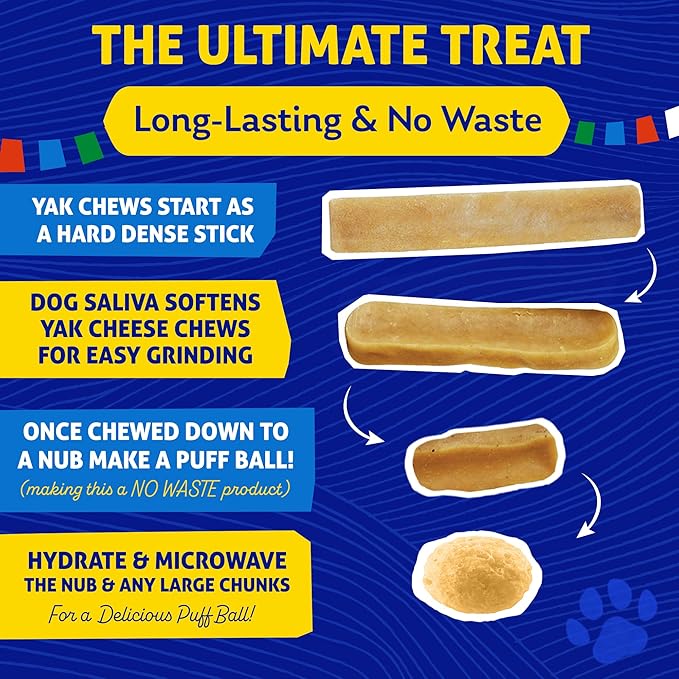 Himalayan Chew Original Yak Cheese Chew, Bacon, 1 Large Stick, 3.3 oz, Gluten Free, Healthy Treats, Grain & Lactose Free 100% Natural, Long Lasting Chews for s Under 55 lbs