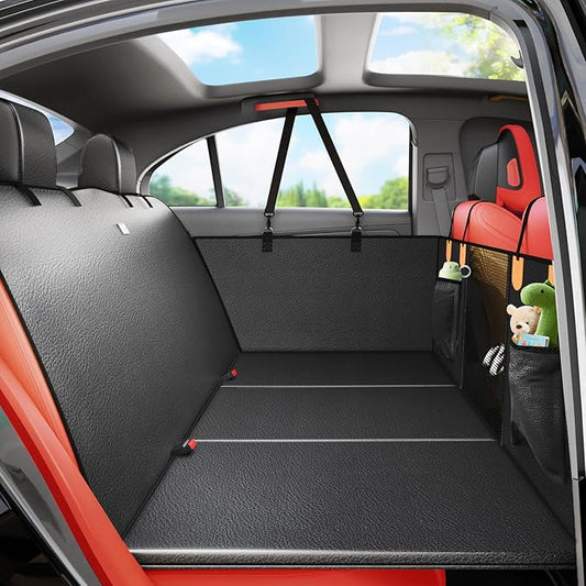 2025 Upgraded Dog Car Seat Cover for Back Seat with Hard Bottom Car Seat Cover for Dogs, Waterproof Pet Seat Protector, Non-Slip Scratch-Resistant Surface, Supports 400lbs, Easy to Clean and Install