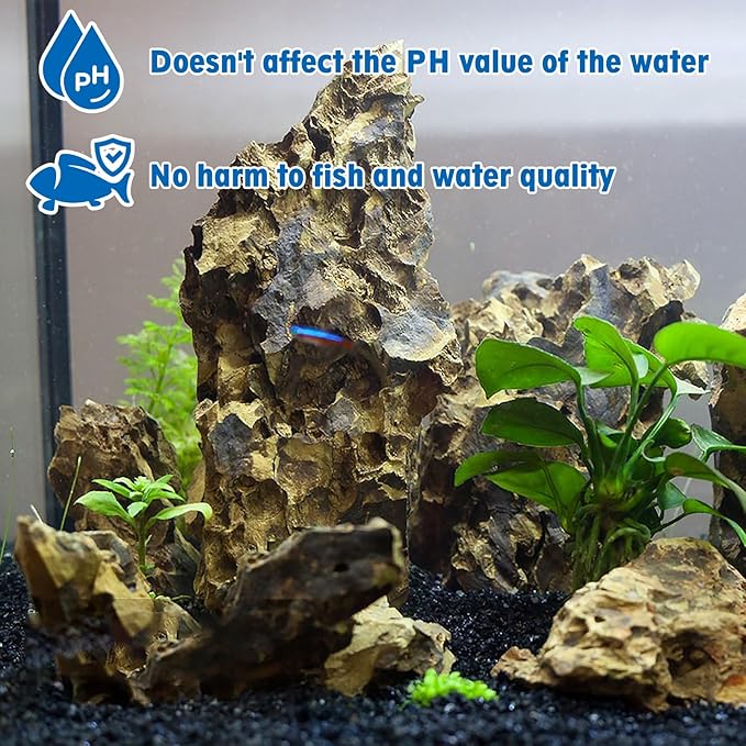 Hamiledyi 4 PCS Natural Aquarium Rocks 6" to 9" Dragon Stone Aquarium Decor Rocks Aquascape Rocks Landscaping Model for Fish Tank Terrariums Vivariums