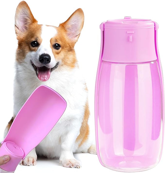 Foldable Dog Water Bottle, Portable Pet Water Dispenser for Dogs, Cats, Rabbits, Puppies and Small Animals - Dishwasher Safe